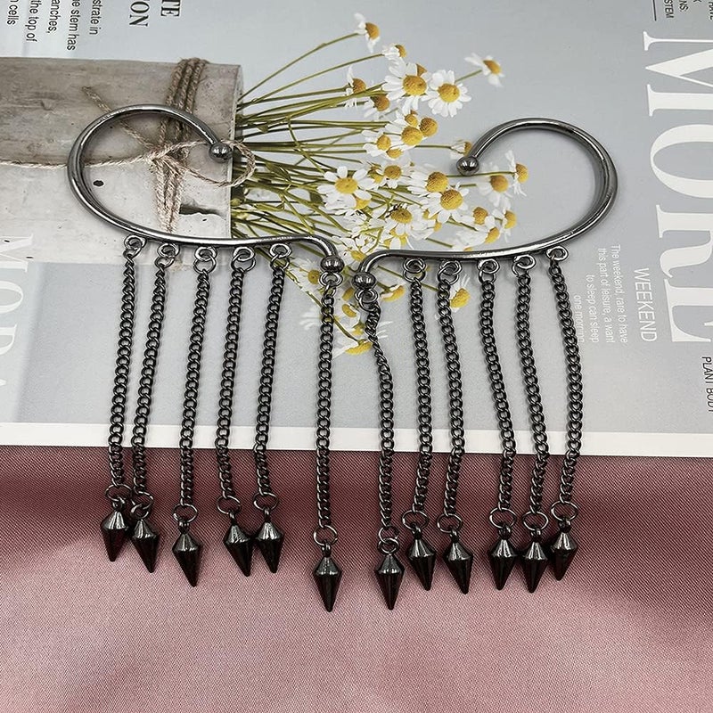 CSIYANJRY99 Elf Ear Cuffs for Women Butterfly Earrings Fairy Ears Goth Punk Ear Cuffs Halloween Accessorie Gothic Punk Jewelry Wrap Droping Earrings - Image 3